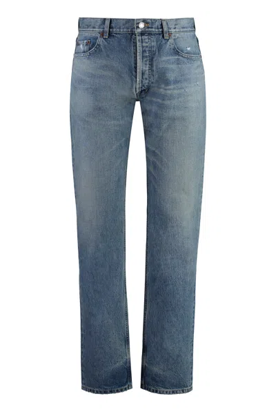 Saint Laurent 5-pocket Straight-leg Jeans In Multi