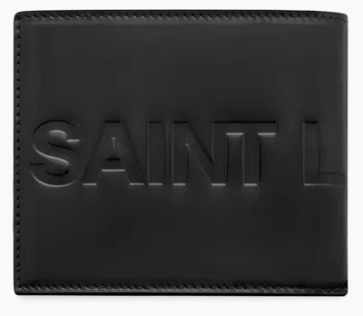 Pre-owned Saint Laurent $625 Ysl Yves  Men's East/west Debossed Men's Leather Wallet In Black