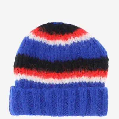 Saint Laurent 668769 Striped Alpaca-wool Beanie In Multi