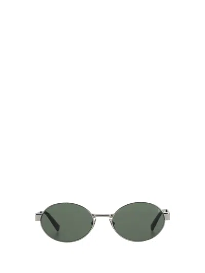 Saint Laurent Round Metal Sunglasses With Adjustable Nose Pads In Gray