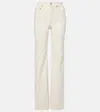 Saint Laurent High-rise Flared Jeans In Almond Milk