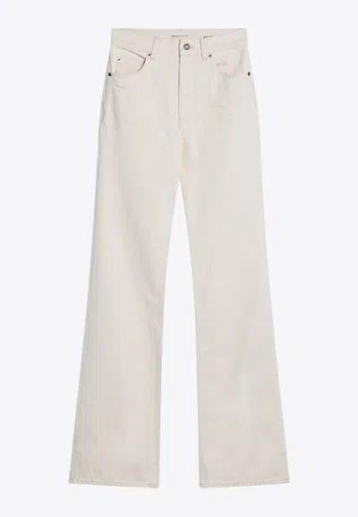 SAINT LAURENT 70'S LOGO PATCH JEANS