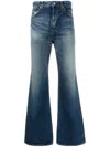 Saint Laurent 70's Whiskering-effect Bootcut Jeans In Blau
