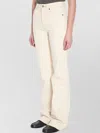 Saint Laurent 70s High Waist Bootcut Denim Trousers In White