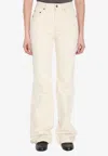 Saint Laurent 70s Jeans In Almond Colour In White