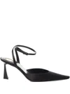 Saint Laurent Aimee Leather-trimmed Satin Pumps In Black