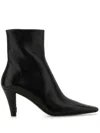 Saint Laurent Josie Embellished Leather Ankle Boots In Black