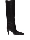 Saint Laurent Jill Calfskin Knee Boots In Black