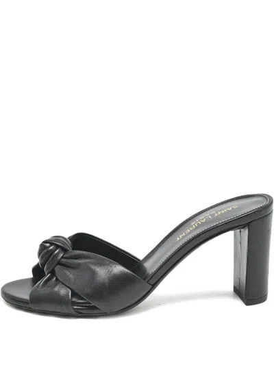 Pre-owned Saint Laurent 75mm Knotted Sandals In Black