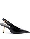 Saint Laurent Graham 110 Patent Leather Slingback Pumps In Black