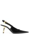 Saint Laurent Graham 110 Patent Leather Slingback Pumps In Black