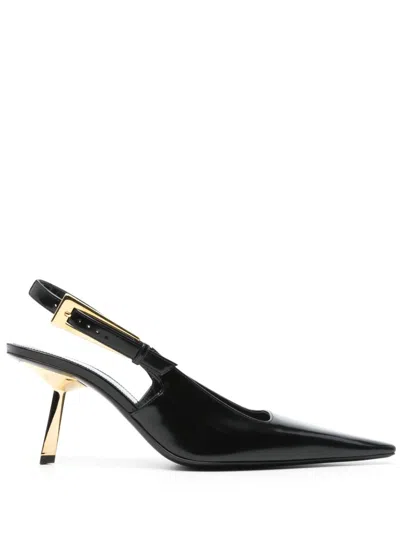 Saint Laurent Graham 110 Patent Leather Slingback Pumps In Black