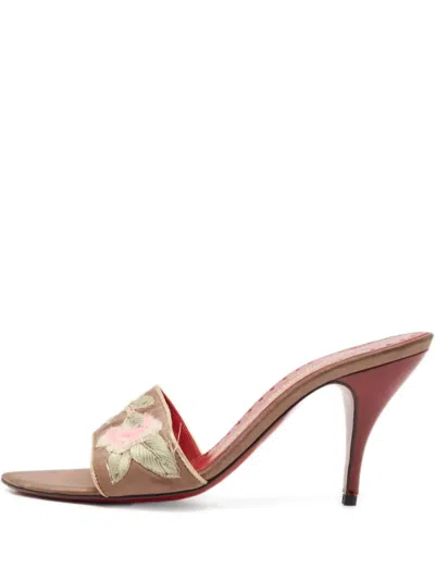 Pre-owned Saint Laurent 75mm Lotus Sandals