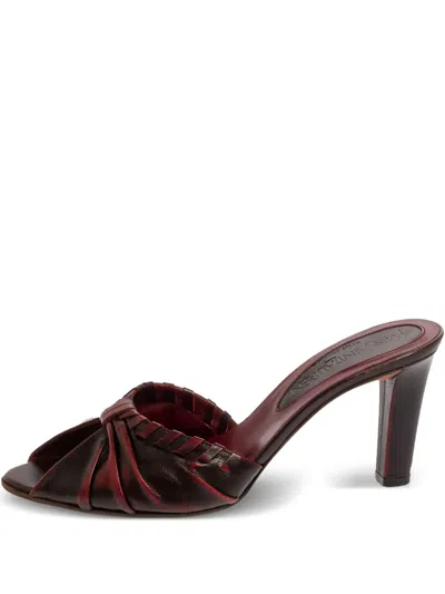 Pre-owned Saint Laurent 75mm Pleated Open-toe Sandals