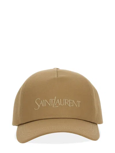 Saint Laurent 778063_3yp199700 Cotton-linen Blend Baseball Cap In Beige