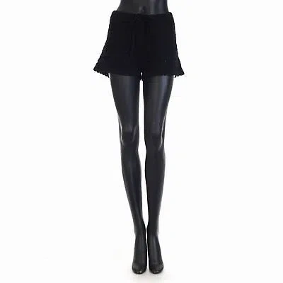 Pre-owned Saint Laurent 785$ Black Wool Crochet Shorts