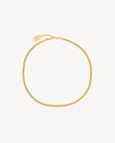Saint Laurent 8 Chain Necklace In Brushed Brass In Or 3n Patine