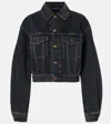 Saint Laurent Giacca Anni 80 In Denim Blu Nero Scuro In Black