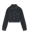 Saint Laurent 80's Jacket In Dark Blue Black Denim In Black