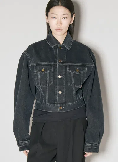 Saint Laurent 80's Cropped Denim Jacket In Blue ModeSens