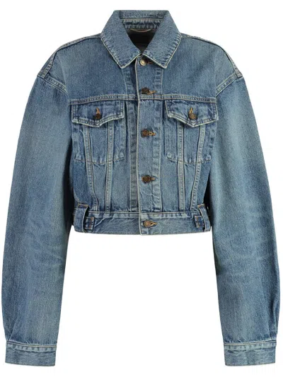 Saint Laurent 80's Vintage Denim Jacket In Blue