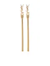 Saint Laurent Cassandre Tassel Metal Earrings In Gold