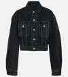 Saint Laurent Cropped-jeansjacke In Blue