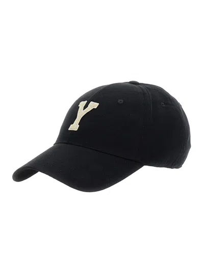 Saint Laurent 816871 Logo-embroidered Cotton Baseball Cap In Black