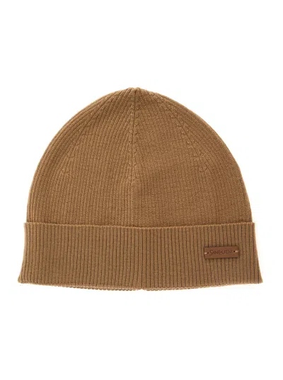 Saint Laurent 843435 Wool Knit Beanie In Beige