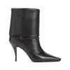 Saint Laurent Niki Smooth Leather Ankle Boots Shoes In Black