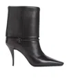 Saint Laurent Harris Eagle Brown Leather Boots In Black