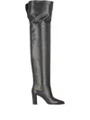 Saint Laurent 85mm Julia Leather Buckle-fastening Thigh-high Boots In Black