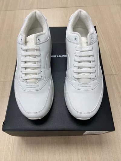 Pre-owned Saint Laurent 895$ Men's White 'bump' Low-top Sneakers - Smooth Leather