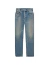 Saint Laurent 90s Slim Ankle Trousers Belt Loops In Blue