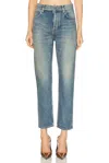 Saint Laurent 90s Slim Ankle Trousers Belt Loops In Blue