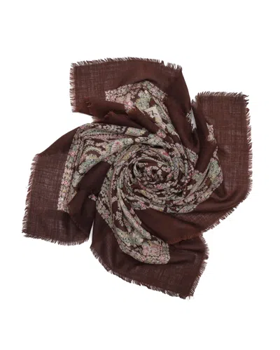 Saint Laurent 90 Wool Scarf In Brown