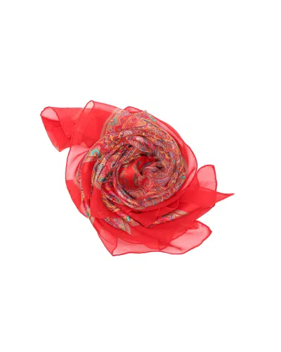 Saint Laurent 90 Yves Silk Scarf In Red