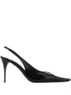 Saint Laurent Babylone Breteuil Open Back Pump In Smooth Leather