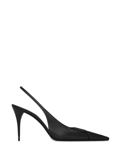 Saint Laurent Babylone Breteuil Slingback Pumps In Black