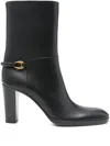 Saint Laurent Sulpice 80 Leather Ankle Boots In Black