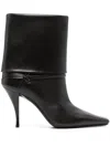 Saint Laurent Niki Smooth Leather Ankle Boots Shoes In Black