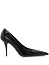 Saint Laurent Blade 110 Patent Leather Pumps In 黑色
