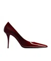 Saint Laurent Norma 90 Patent Leather Pumps In Brown