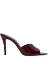Saint Laurent Romy Patent Leather Mules In Brown