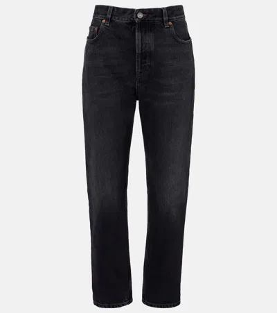 Saint Laurent '90s High-rise Slim Jeans In Black