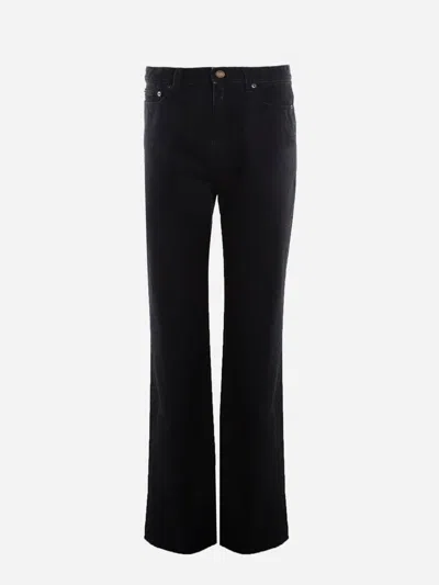 Saint Laurent 90s High-waisted Cotton Jeans In Black