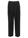 Saint Laurent Black Crepe Wide-leg Pant In Black