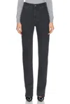 Saint Laurent Long Straight-leg Denim Jeans In Black Rock