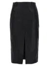 Saint Laurent Shiny Gabardine Skirt Skirts Black In 黑色的