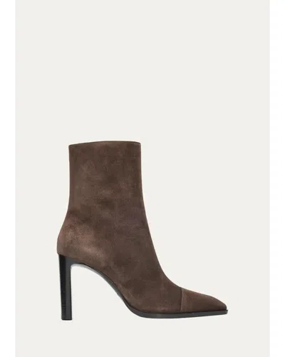Saint Laurent 95mm Venetia Suede Booties In Multi